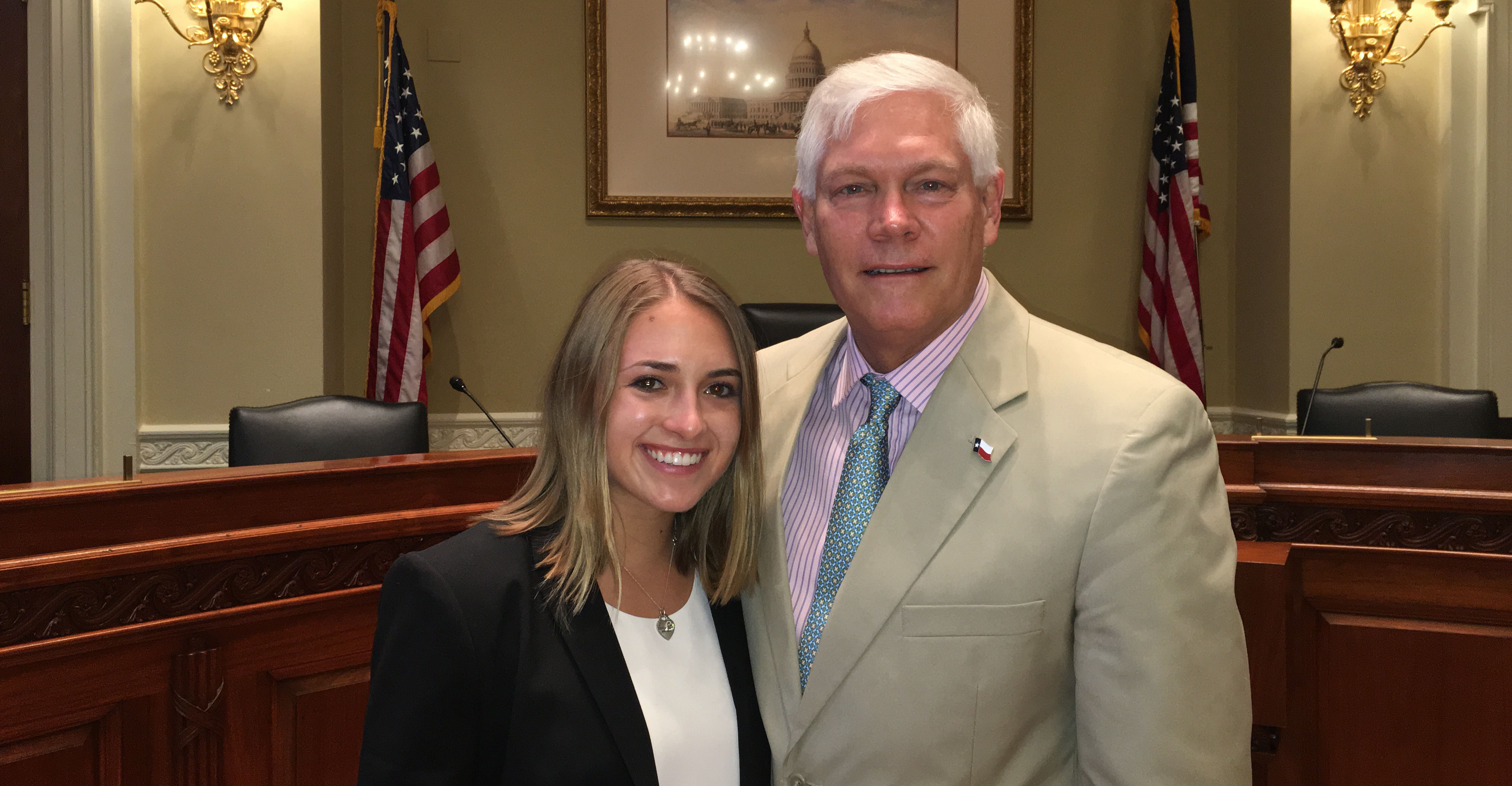 Kennedy Placek with Congressman Pete Sessions